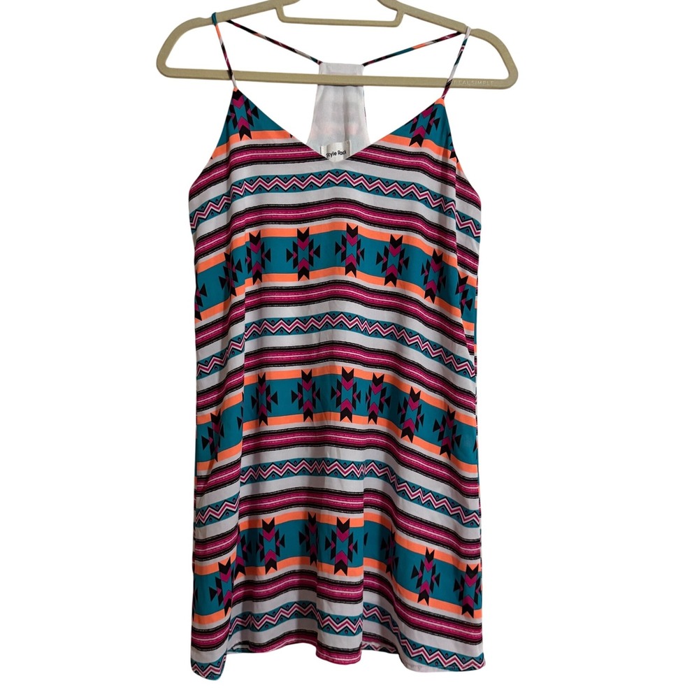 Style Rack Southwestern Aztec Print Spaghetti Strap‎ Dress small Women